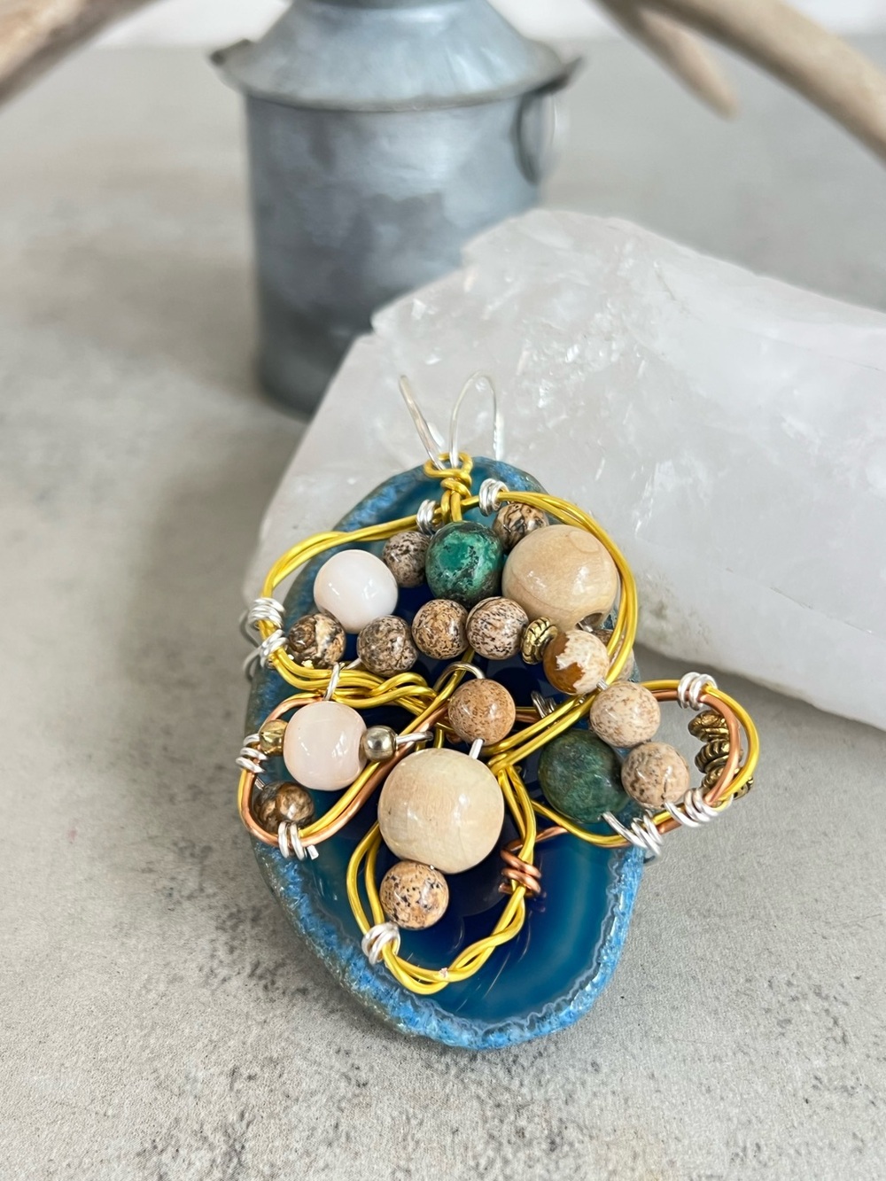 Orbiter Blue Agate, Picasso Jasper & African Turq by the_tipsy_trex